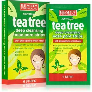 Beauty Formulas Tea Tree čisticí náplast na zanešené póry na nose 6 ks obraz