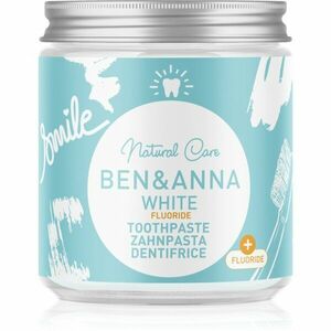 BEN&ANNA Natural Toothpaste White Fluoride zubní pasta ve skleněné dóze s fluoridem 100 ml obraz