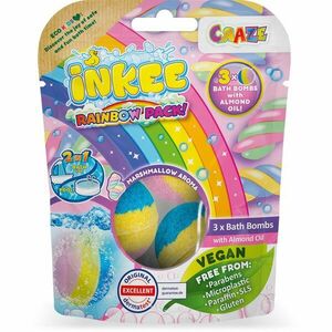 Craze INKEE Rainbow Multipack šumivé koule do koupele s mandlovým olejem 3 ks obraz