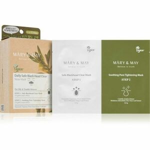 MARY & MAY Daily Safe Black Head Clear Nose Mask čisticí náplast na zanešené póry na nose pro dvoufázové ošetření pleti 2x10 ks obraz