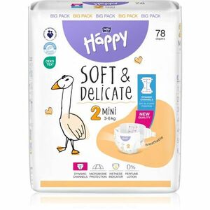 Bella Baby Happy Soft&Delicate Size 2 Mini jednorázové pleny 3-6 kg 78 ks obraz
