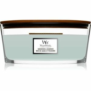 Woodwick Sagewood & Seagrass vonná svíčka s dřevěným knotem (hearthwick) 453, 6 g obraz