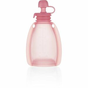 Zopa Silicone Refillable Baby Food Pouch kapsička na jídlo 0 m+ Transparent Pink 120 ml obraz