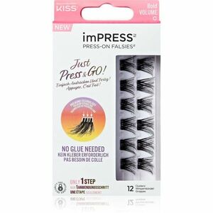 KISS imPRESS Just Press & GO ! trsové nalepovací řasy bez uzlíku Bold Volume C 12 ks obraz