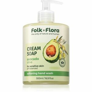 Folk & Flora Avocado & Olive tekuté mýdlo pro citlivou pokožku 500 ml obraz