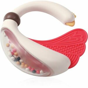 BabyOno Rattle With Teether 3m+ chrastítko s kousátkem Swan 1 ks obraz