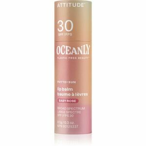 Attitude Oceanly Plastic Free Beauty tónující balzám na rty SPF 30 odstín Baby Rose 8.5 g obraz