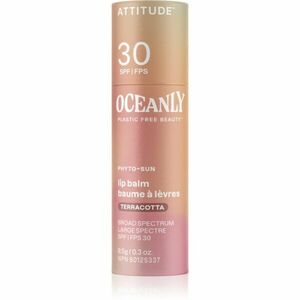 Attitude Oceanly Plastic Free Beauty tónující balzám na rty SPF 30 odstín Terracotta 8.5 g obraz