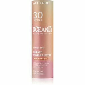 Attitude Oceanly Plastic Free Beauty tónující balzám na rty SPF 30 odstín Peachy Shell 8.5 g obraz