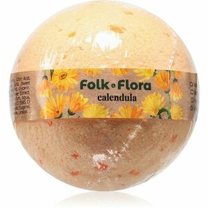 Folk & Flora Calendula šumivá koule do koupele s měsíčkem lékařským 130 g obraz