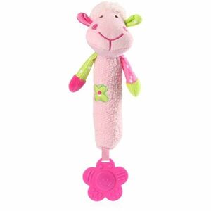 BabyOno Squeaky Toy Sweet Lambie pískací hračka s kousátkem Pink 1 ks obraz