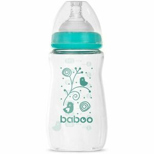 Baboo Anti-colic Glass Feeding Bottle Wide Neck skleněná kojenecká láhev 3m+ 250 ml obraz