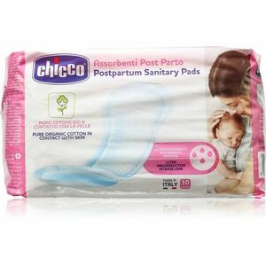Chicco Postpartum Sanitary Pads 100% Pure Organic Cotton porodnické vložky 10 ks obraz