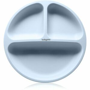 BabyOno Siilicone Plate 6m+ dělený talíř s přísavkou Blue 1 ks obraz