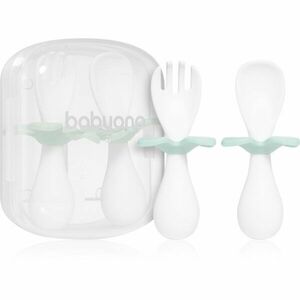 BabyOno Spoon and Fork 12m+ příbor s pouzdrem Mint 1 ks obraz
