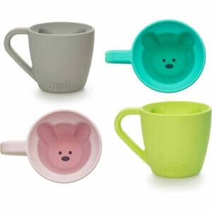 Melii Silicone Bear Mug hrnek Blue & Mint 2x145 ml obraz