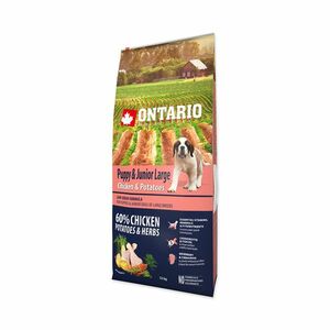 Ontario Puppy&Junior Large Chicken&Potatoes granule 12 kg obraz