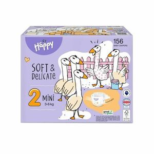 Bella Baby Happy Soft&Delicate 2 Mini 3-6 kg dětské pleny box 156 ks obraz
