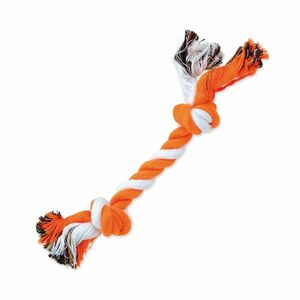 Dog Fantasy Hračka uzel bavlněný oranžovo-bílý 2 knoty 25 cm obraz