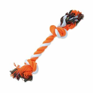 Dog Fantasy Hračka uzel bavlněný oranžovo-bílý 2 knoty 30 cm obraz