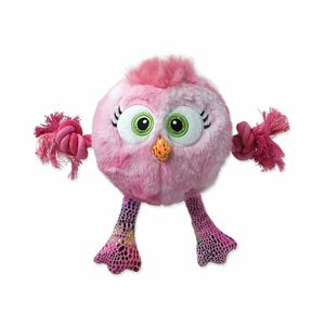 Dog Fantasy Hračka Monsters kuře pískací s provazy a uzly růžové 15 cm obraz