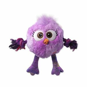 Dog Fantasy Hračka Monsters kuře pískací s provazy a uzly fialové 15 cm obraz