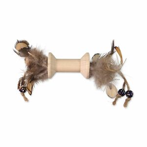 MAGIC CAT Hračka Wooden Toy špulka s pírky mix 16 cm obraz