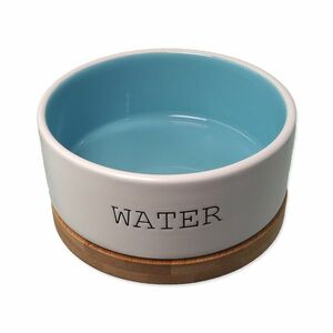 Dog Fantasy Miska keramická Water bílá/modrá s podtáckem 13x5, 5 cm 400 ml obraz