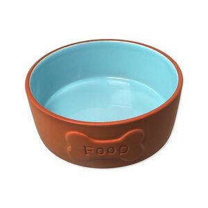 Dog Fantasy Miska keramická FOOD 13x5 cm 350 ml cihlová/modrá obraz