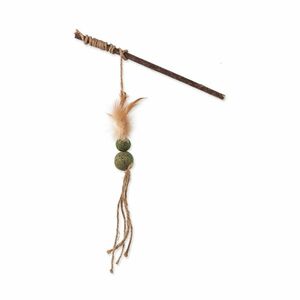 MAGIC CAT Hračka Natural Fun šidítko s přírodními pírky a provázky mix 25 cm obraz