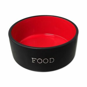 Dog Fantasy Miska keramická FOOD 13x5, 5 cm 400 ml černá/červená obraz