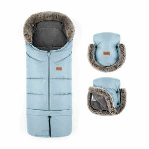 Petite&Mars Set zimní fusak Arctic 4v1 + rukavice na kočárek Furry Sky Whisper obraz