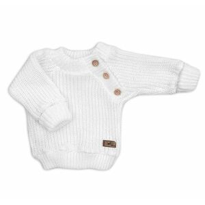Kazum Pletený svetřík pro miminko s knoflíčky Lovely, prodloužené náplety, bílý, 68/74 obraz