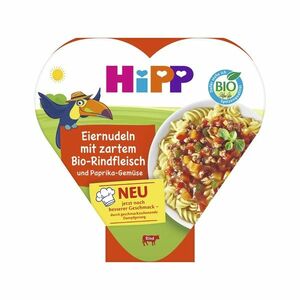 Hipp Vaječné nudle s zeleninou a paprikou a jemným hovězím 250 g obraz