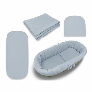Baby Nellys Mušelínová sada do hluboké korby kočárku 4v1 Nature - jeans obraz