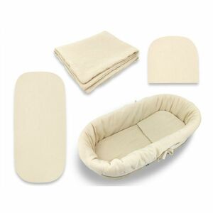 Baby Nellys Mušelínová sada do hluboké korby kočárku 4v1 Nature - béžová obraz