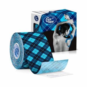 CureTape Art 5 cm x 5 m kineziologický tejp Tartan Blue obraz