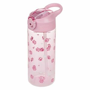 Baagl Tritanová láhev na pití s brčkem Tlapky, 500 ml obraz