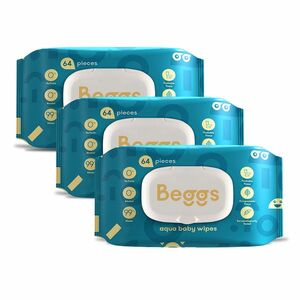Beggs Vlhčené splachovatelné ubrousky 3x64 ks obraz