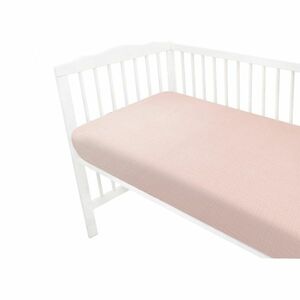 Baby Nellys Mušelínové prostěradlo do postýlky 60 x 120 NATURE double - pudrově růžová obraz