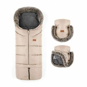Petite&Mars Set zimní fusak Arctic 4v1 + rukavice na kočárek Furry Rose Petal obraz