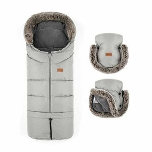 Petite&Mars Set zimní fusak Arctic 4v1 + rukavice na kočárek Furry Champagne Shower obraz