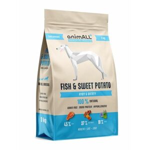 animALL Fish & Sweet Potato granule pro psy 3 kg obraz
