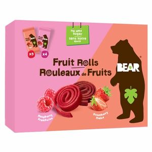 BEAR Fruit Rolls jahoda a malina ovocné rolované plátky 9 x 20 g obraz