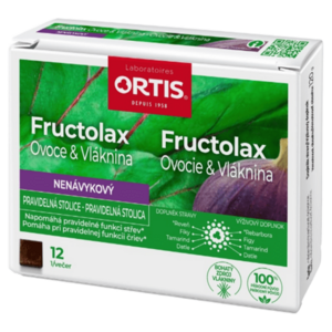 ORTIS Fructolax Ovoce & Vláknina 12 žvýkacích kostek obraz