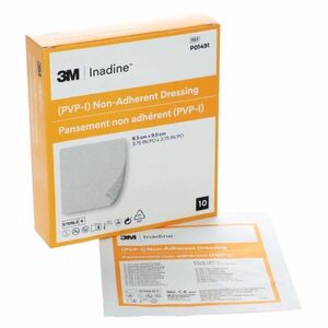 INADINE Neadherentní krytí s povidion jodem 9, 5 x 9, 5 cm 10 kusů obraz