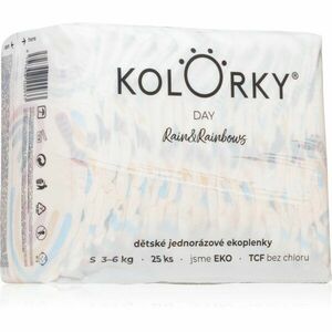 Kolorky Day Rain&Rainbow jednorázové EKO pleny velikost S 3-6 Kg 25 ks obraz