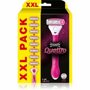 Wilkinson Sword Quattro for Women Aloe & Vit. E holicí strojek + náhradní hlavice 8 + 4 ks obraz