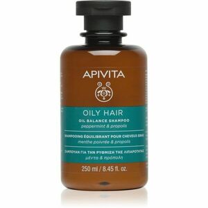 Apivita Oily Hair Oil Balance Shampoo hloubkově čisticí šampon pro mastnou pokožku hlavy pro posílení a lesk vlasů 250 ml obraz