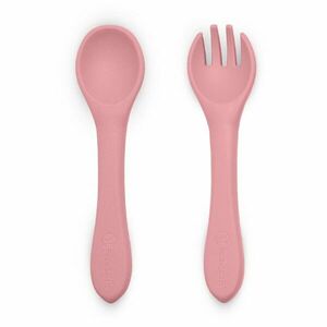 Petite&Mars Take&Match Silicone Cutlery příbor Dusty Rose 6 m+ 2 ks obraz